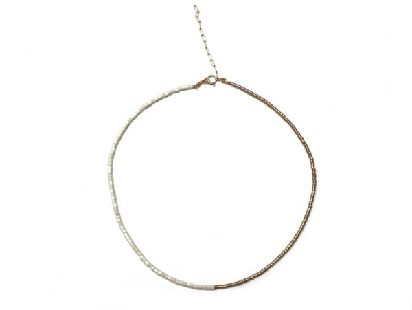 collier bicolore blanc et doré